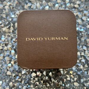 David Yurman Brown Jewelry Gift Box w/ Cream & Gold Monogram Ribbon